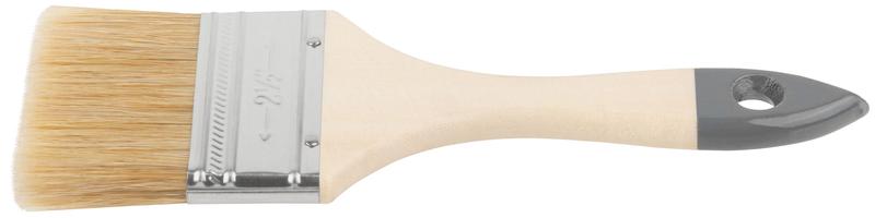Кисть флейцевая "Лайт" 2.5дюйм (63мм) натур. свет. щетина деревянная ручка КУРС 00806