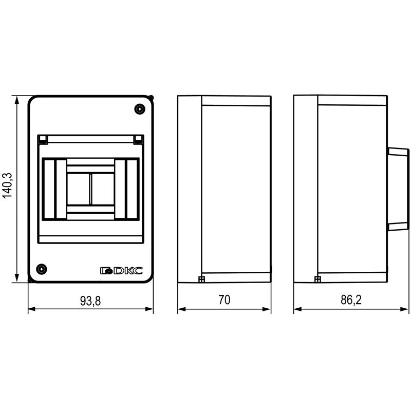 Щиток настенный 4мод. без дверцы бел. DKC F04W0W0