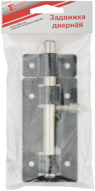 Задвижка накладная усиленная для дверей круглый ригель серебр. 66691