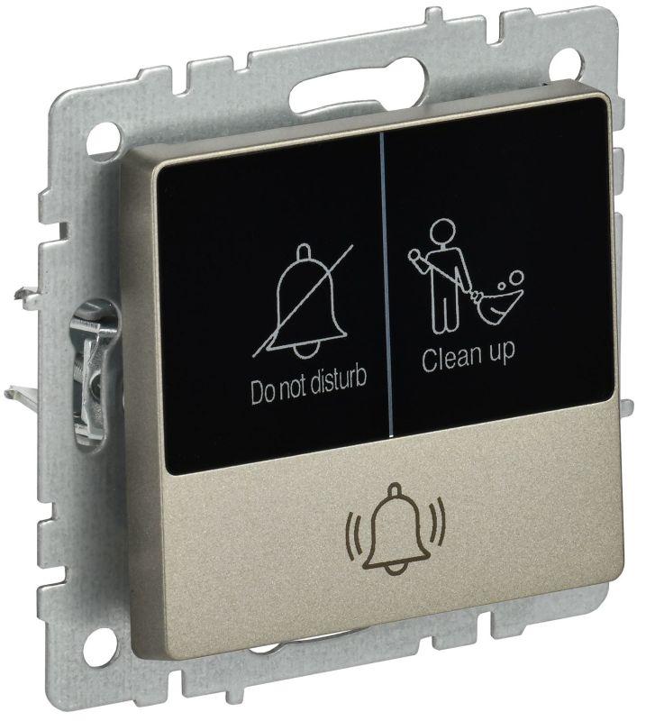 Кнопка звонка BRITE 10А ВС10-1-9-БрШ для отелей с индик. механизм шампань IEK BR-V14-2-10-K37