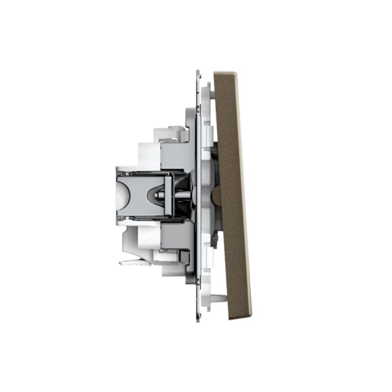 Выключатель 2-кл. ArtGallery 10AX быстрозажим. клем. механизм мокко SE GAL000651S