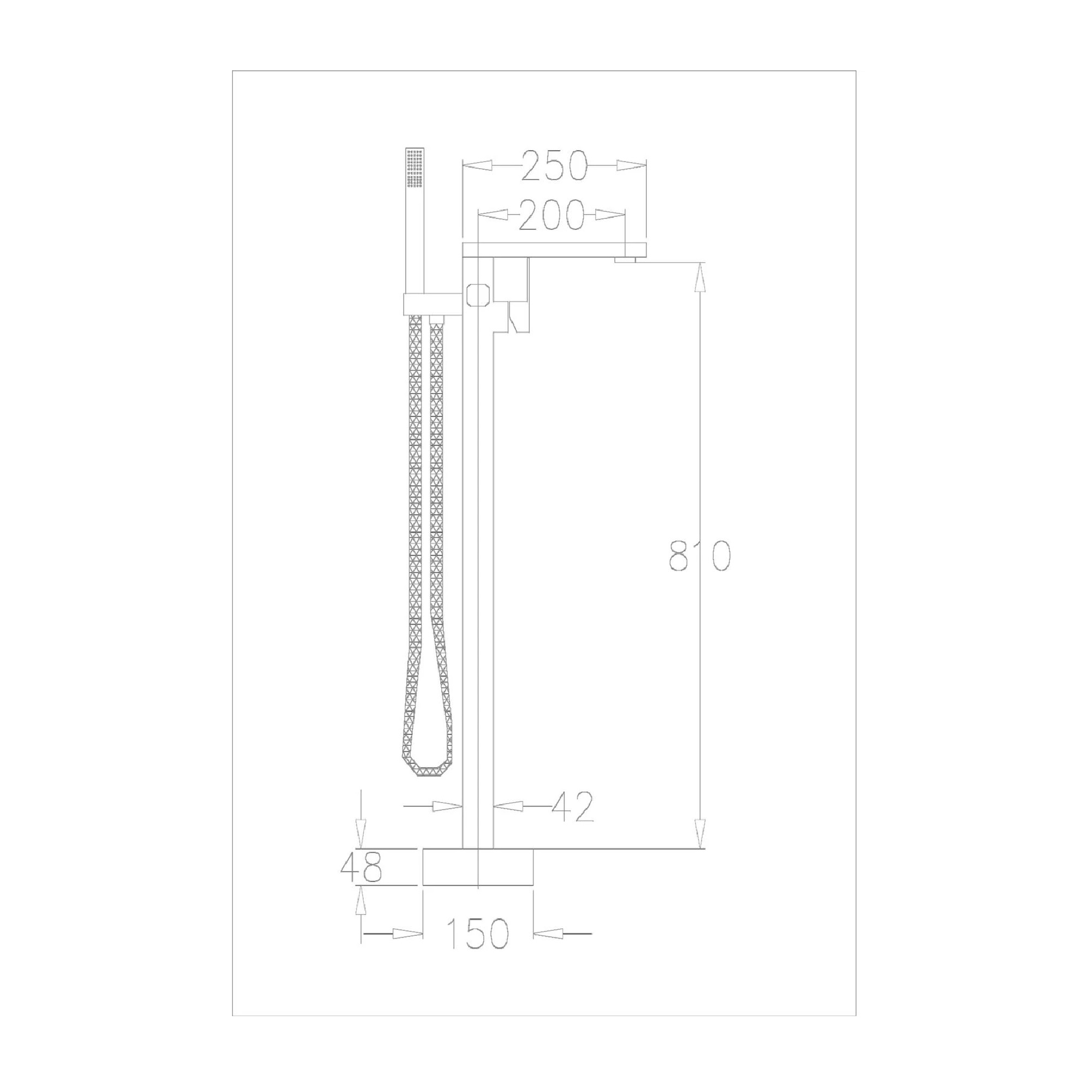 Смеситель для ванны напольный Savol S-SUS8803H, черный