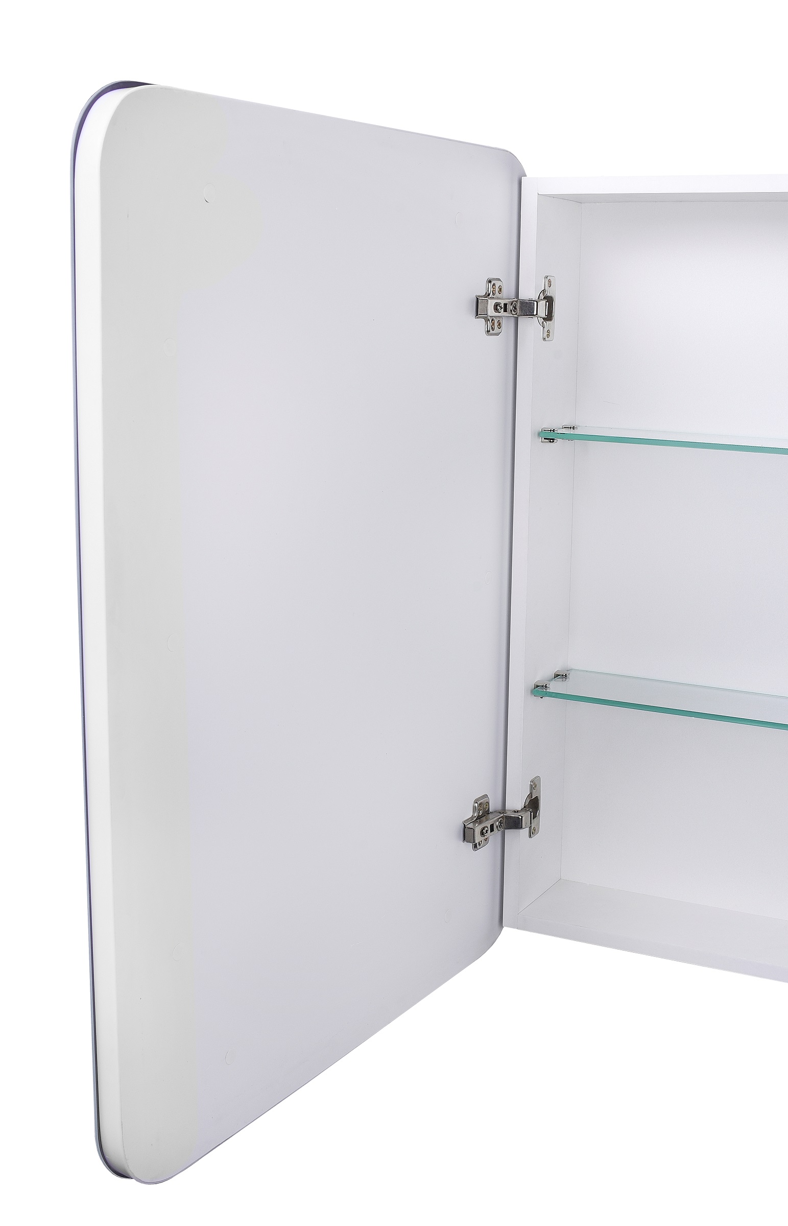 Зеркало-шкаф "Каре 50*80 левое" с подсветкой, сенсор на зеркале