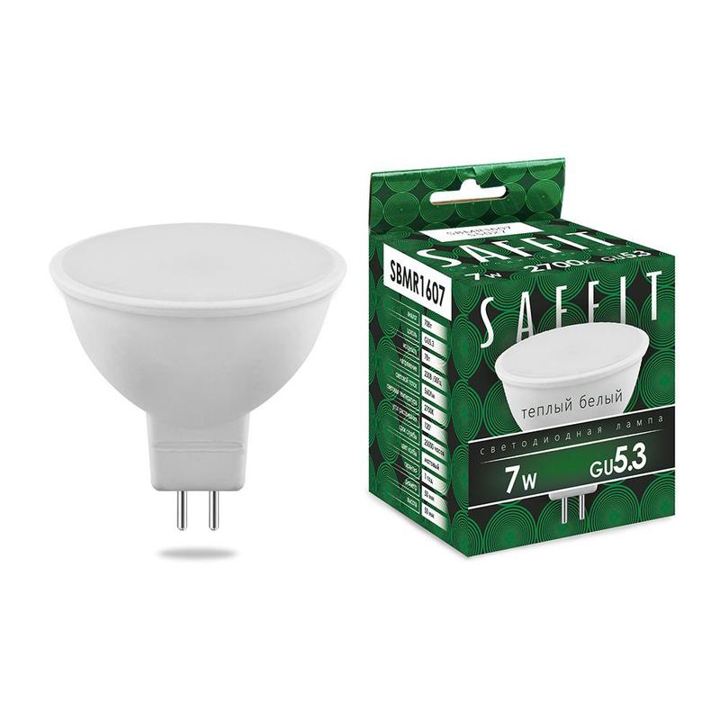 Лампа светодиодная 7Вт 230В GU5.3 2700К MR16 SBMR1607 SAFFIT 55027