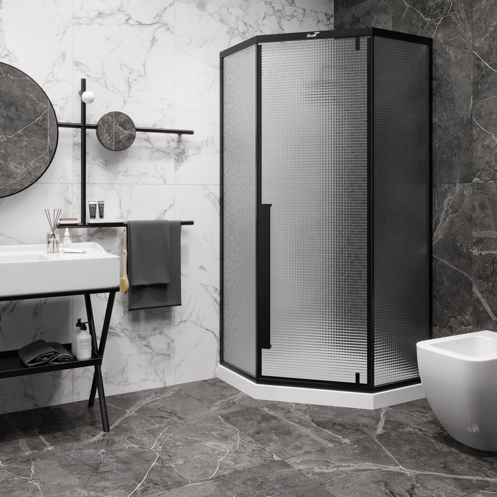 Ограждение C3ABD душевое Ceruttispa без поддона (90x90x195)