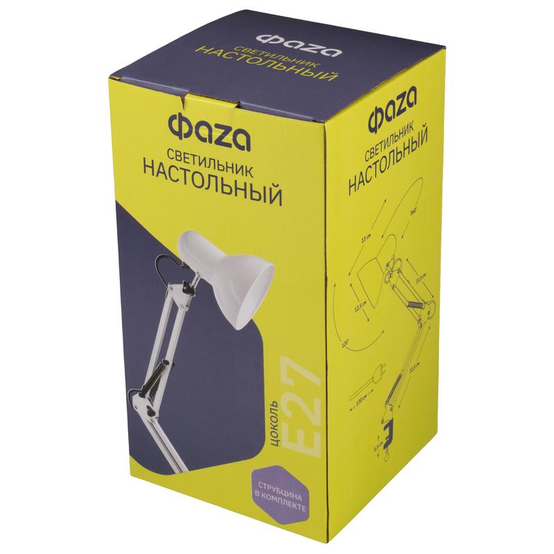Светильник настольный TBL-01 под лампу Е27 на струбцине бел. ФАZА 5046214