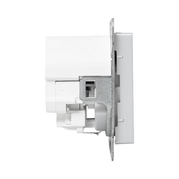 Розетка СП Эпика 16А с 2 USB-C с заземл. защ. шторки механизм алюм. EKF UP1-SOA-111-2USBC