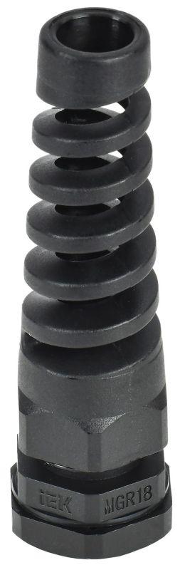 Сальник MGR18 d5-10мм IP68 с гибким отводом черн. IEK YSA23-08-18-68-K02