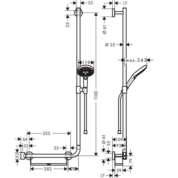 Душевой гарнитур Hansgrohe Raindance Select S 120 Unica Comfort 26326400