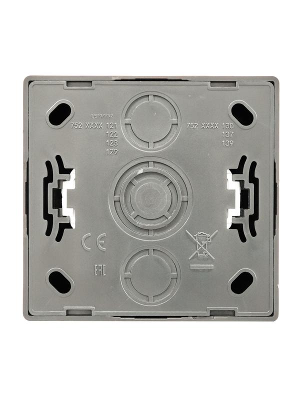 Розетка 1-м ОП LETO без заземл. ПБТ платина LEZARD 752-3500-121B