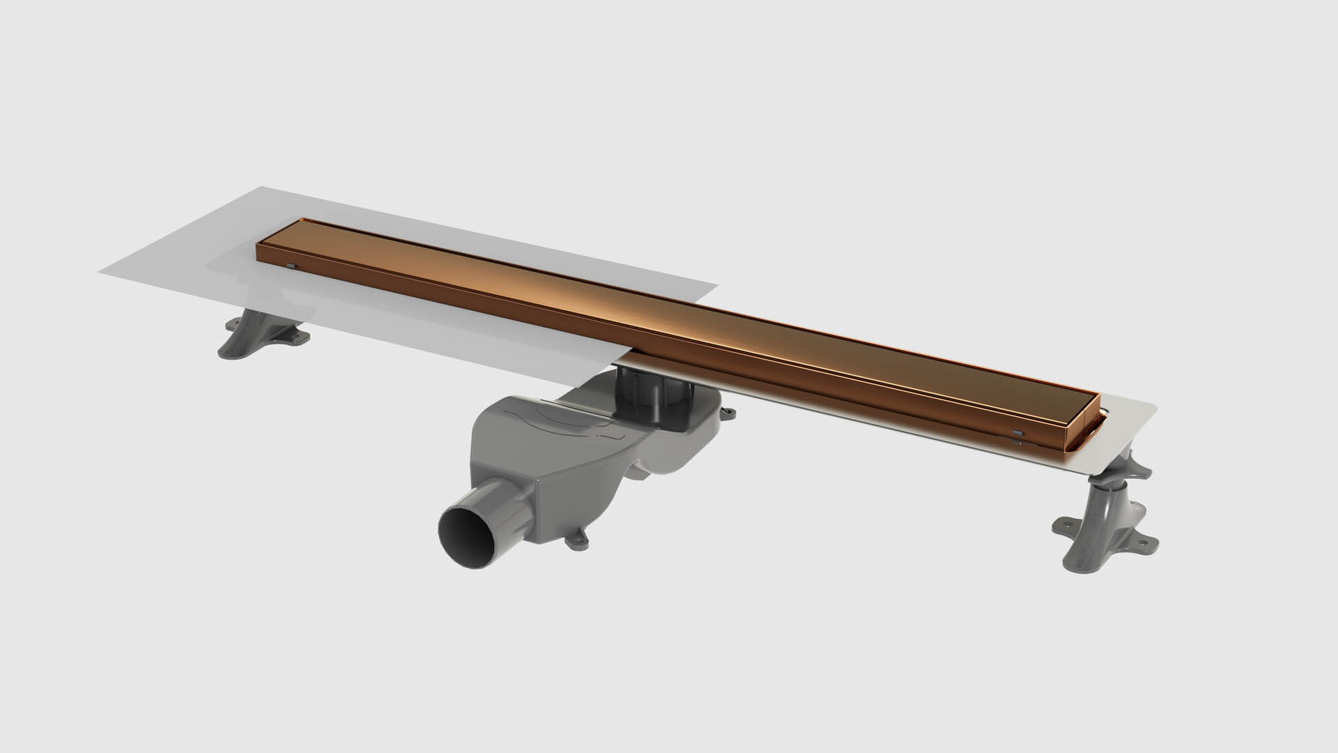 Душевой лоток Premium Linear 80см, нерж.сталь BRUSHED BRONZE