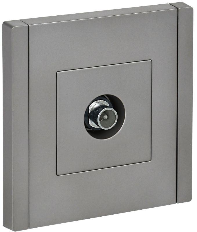 Розетка TV проходная FORTE&PIANO FP529 сталь IEK FP-A10-P-K46