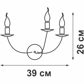 Светильник настенный 3xE14 макс. 40Вт Vitaluce V1205/3A