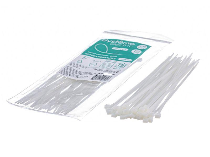 Стяжка кабельная 250х4.8 бел. (уп.100шт) SE IMT25048W