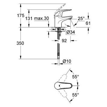 Смеситель Grohe Euroeco 32734000 для раковины