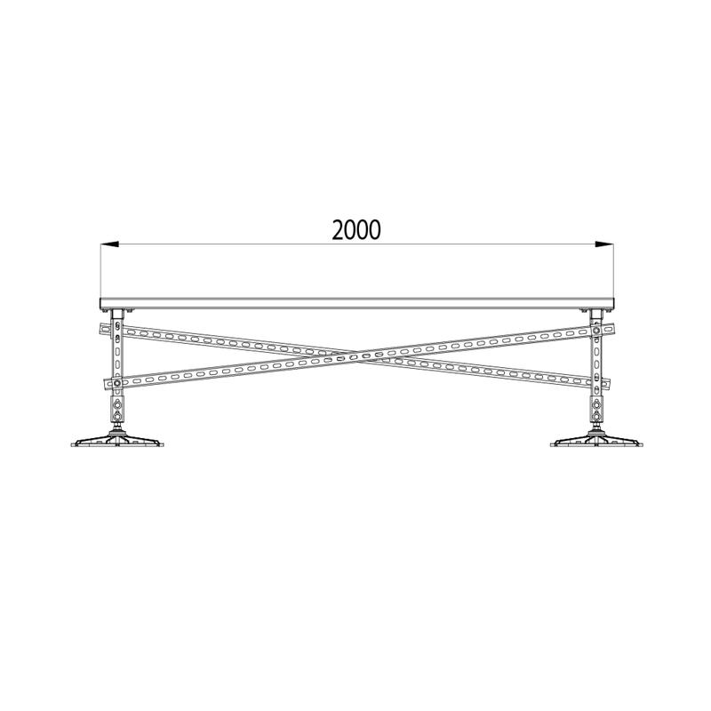 Конструкция опорная для установки оборудования TECHNORAPTOR FOOT 1000х2000 тип 1 HD КМ TR0210