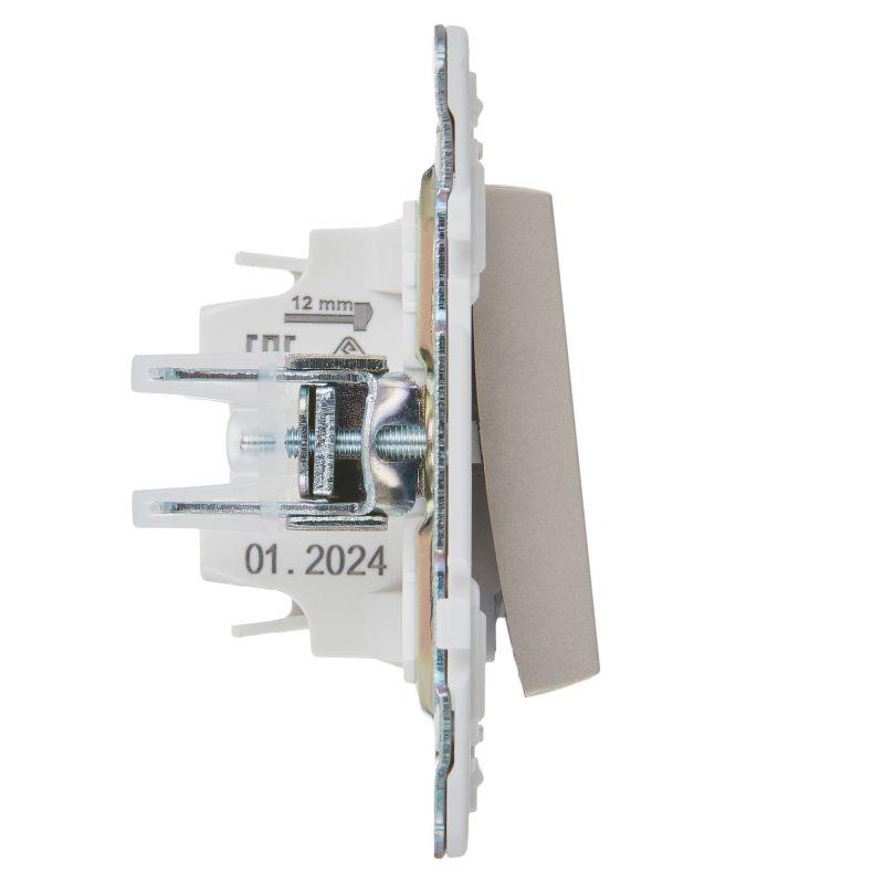 Выключатель 1-кл. SKANDY 10А SK-V01Sh шампань IEK SK-V10-0-10-K37