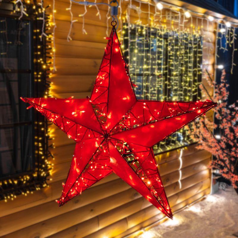 Фигура светодиодная "Звезда" 100см 200LED красн. 12Вт IP65 с трубой и подвесом Neon-Night 514-274