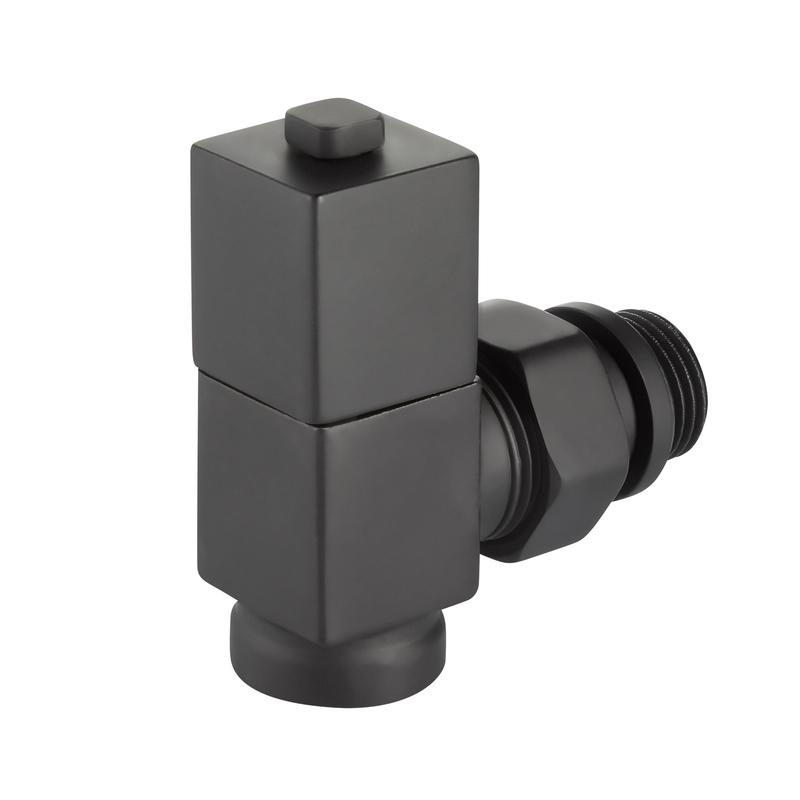 Набор дизайн-вентилей CUBE угловой 1/2дюйм черн. Royal Thermo НС-1422578