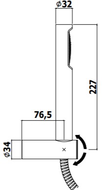 Набор душ.ручной BIRILLO +крепление из ABS STICK , шланг 1500мм металл, цвет хром