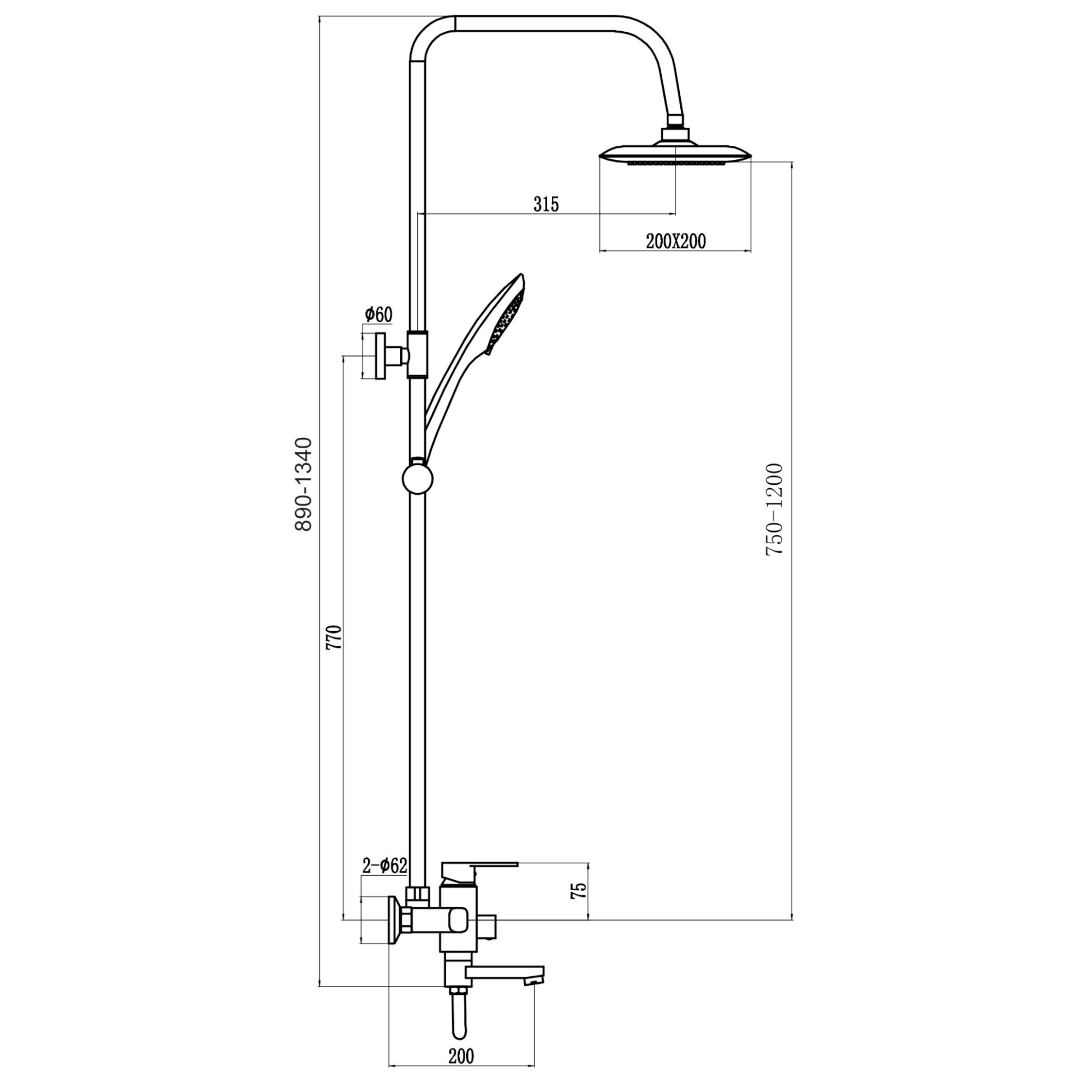 Душевая система Fmark FM2402, хром
