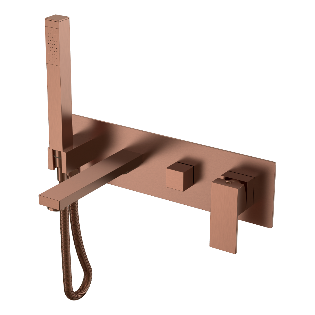 Смеситель для ванны встроенный Qubic Brushed Bronze