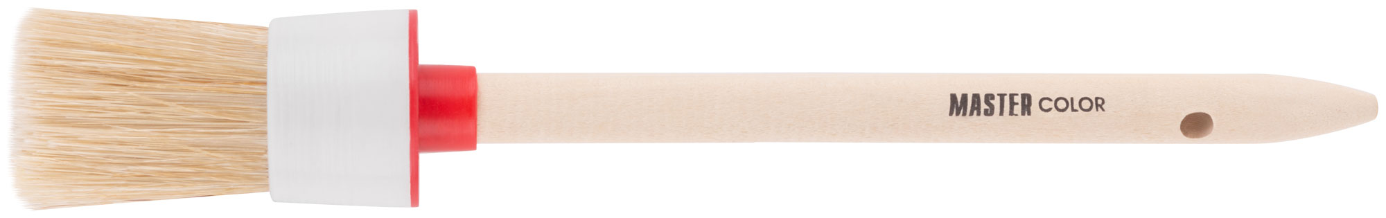 Круглая кисть, натур. щетина, 55% топс, деревянная ручка, Ø35 мм