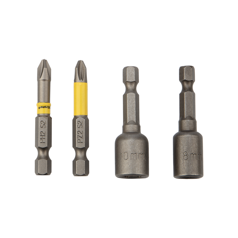 Набор бит и торцевых головок магнитные (PH2, PZ2, 8 мм, 10 мм) длина 50 мм, сталь S2