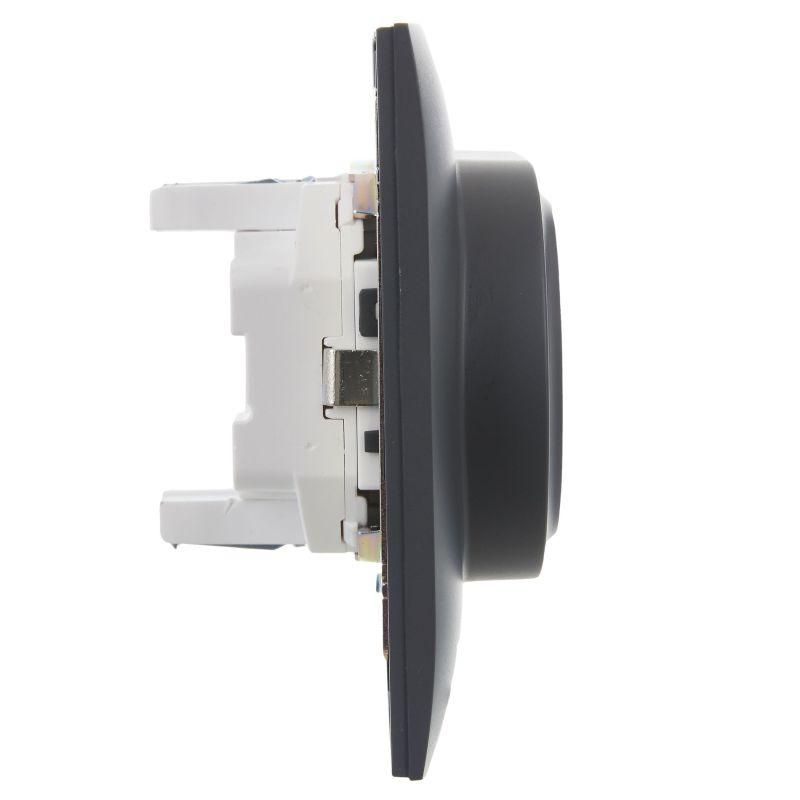 Розетка 2-м SKANDY 16А с заземл. защ. шторки в сборе SK-R07T титан IEK SK-R24-16-K48-F