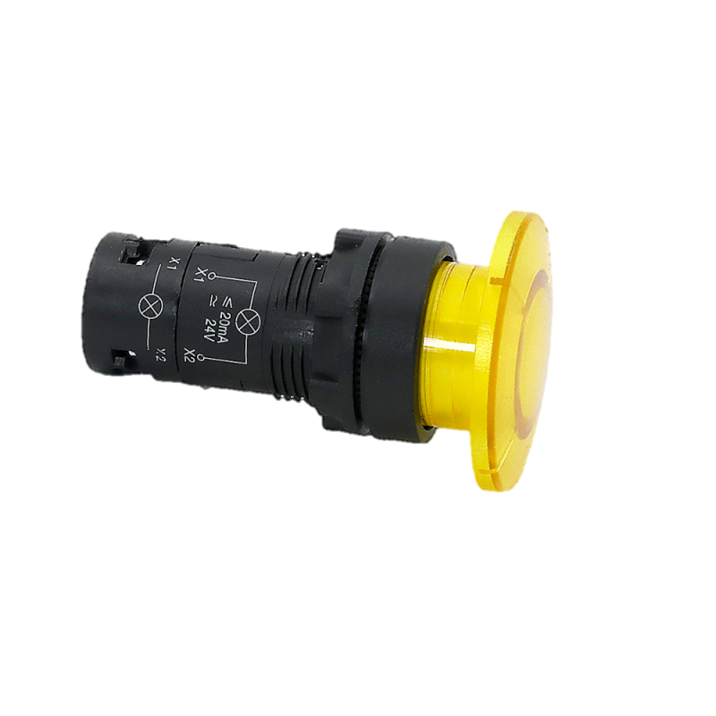 Кнопка грибовидная OptiSignal Compact D22 С7-PM-511 желт. 1НО+1НЗ КЭАЗ 362127