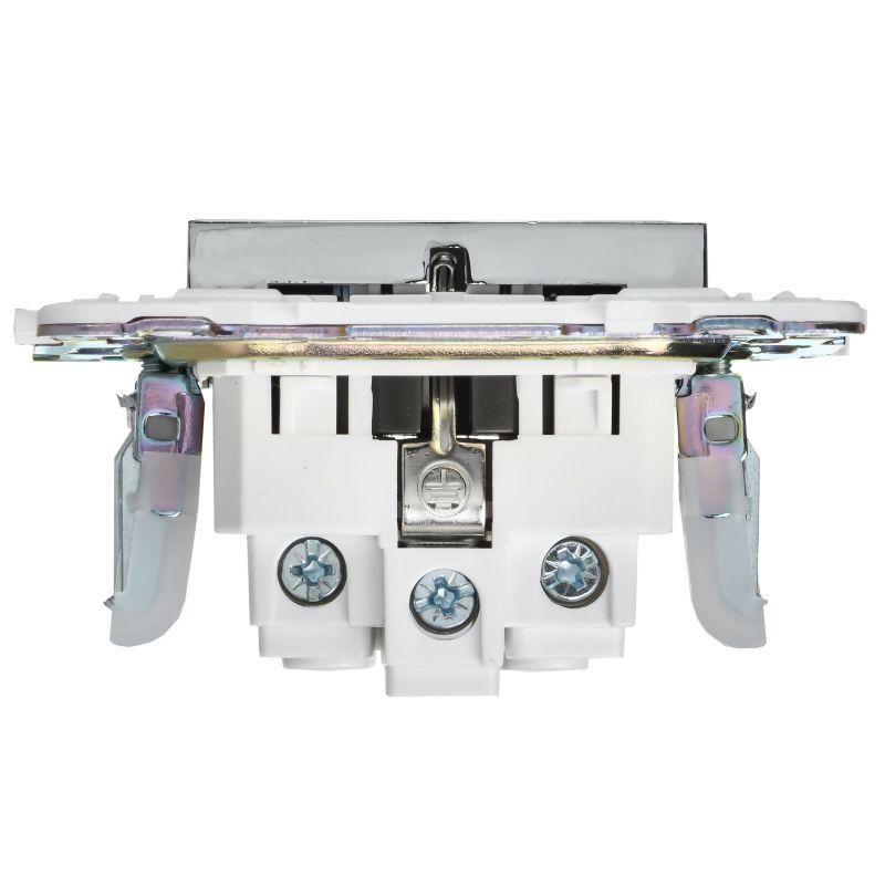 Розетка SKANDY 16А с заземл. без защ. шторок SK-R05N никель IEK SK-R11-16-K50