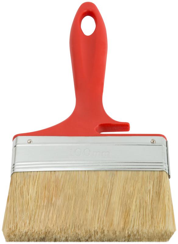 Кисть флейцевая "Крафт" 100мм натур. свет. щетина пластик. ручка с выемкой КУРС 00845