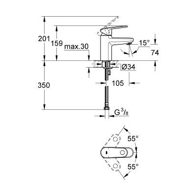 Смеситель Grohe Europlus II 33163002 для раковины