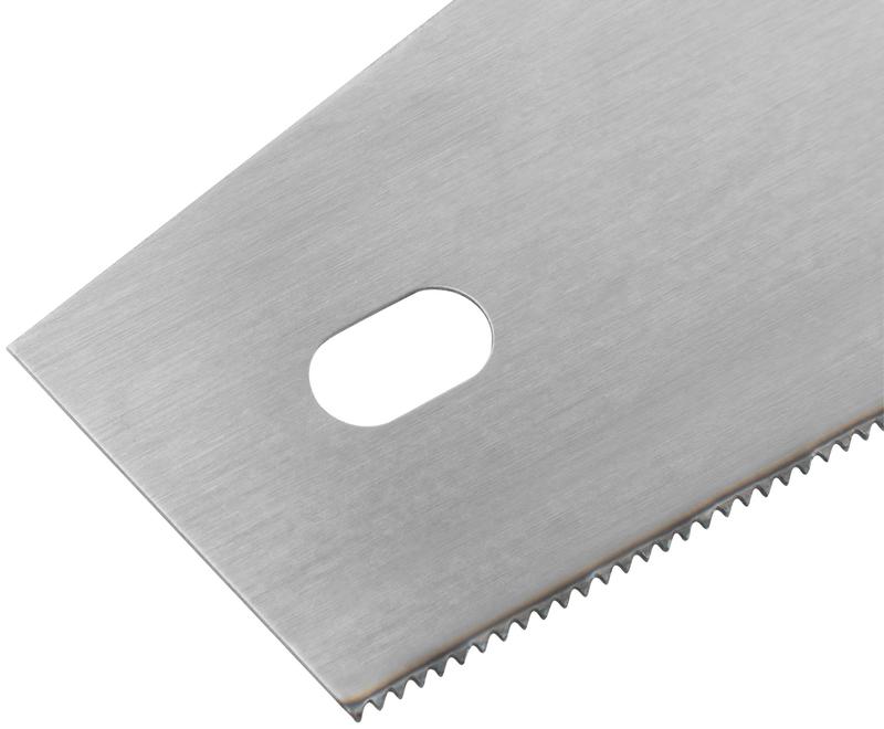 Ножовка по ламинату мелкий каленый зуб 12 ТPI (шаг 2мм) заточка пласт.прорезиненная ручка 400мм FIT 40479