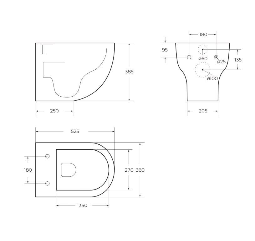 Унитаз подвесной безободковый BelBagno ONDA BB066CHR/BB870SC