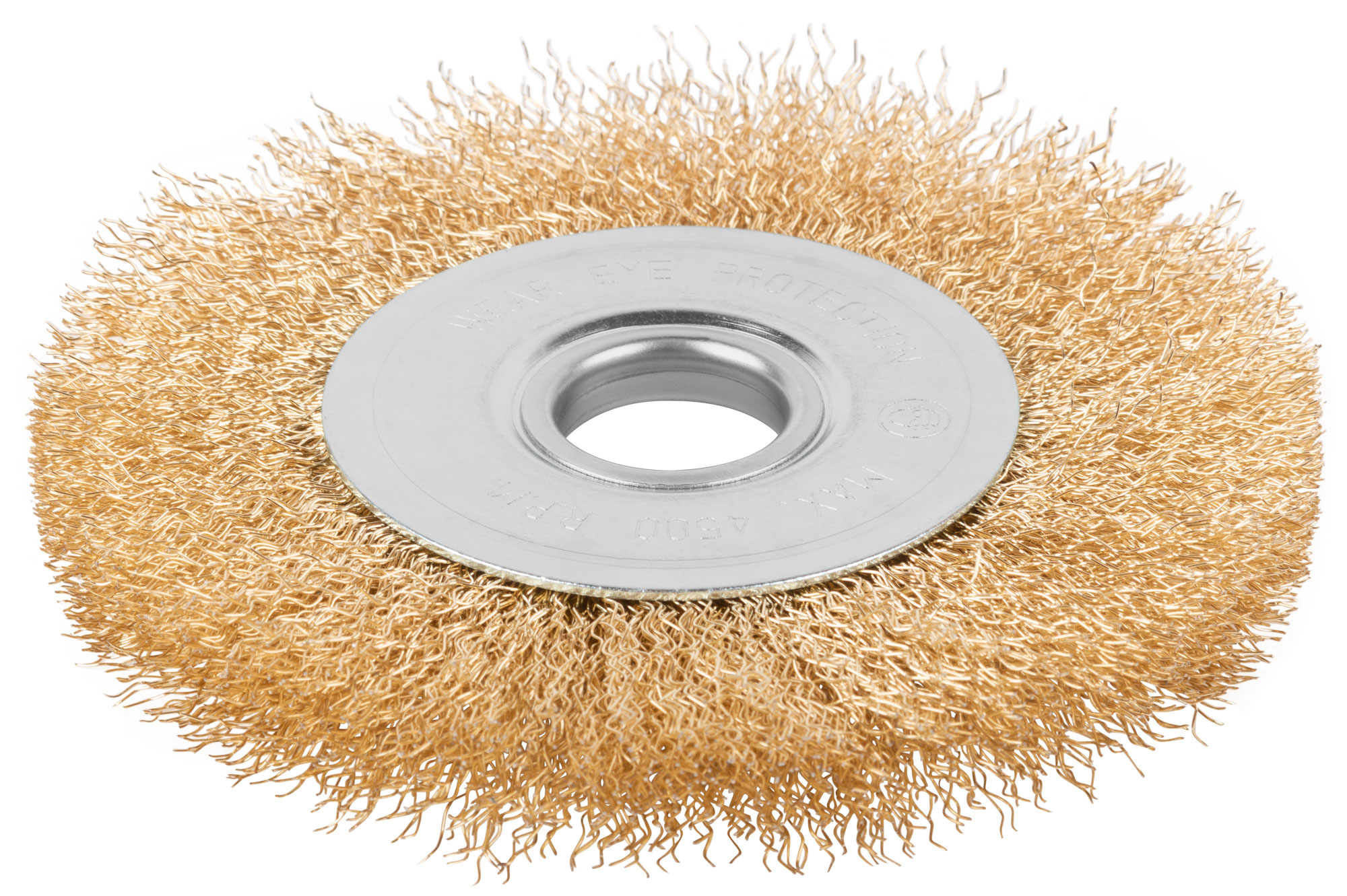 Щетка для УШМ, посадка 22,2 мм, тип "Плоская", латун. витая проволока 0,3 мм, 125 мм, блистер, CUTOP Profi