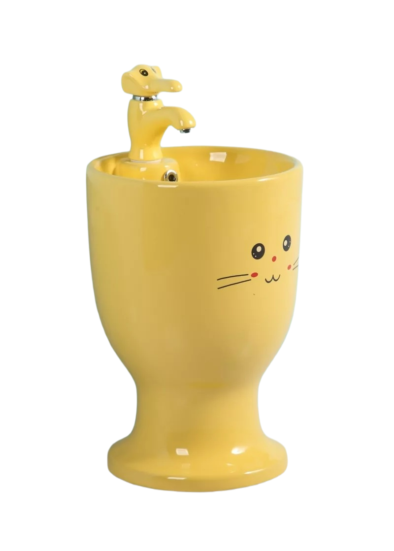 Раковина Gid Nb193-Y 69912 накладная с пъедесталом желтая 37x37x53