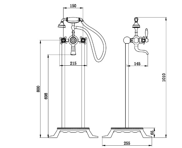 Смеситель VICO G для отдельностоящей ванны, цвет золото, латунь BOCH MANN BM9653