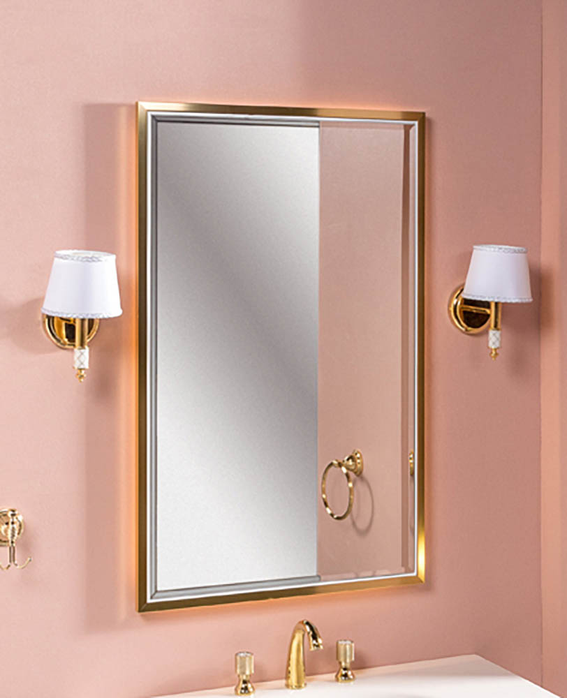 Зеркало MONACO с подсветкой 70*110CM глянец белая +золото