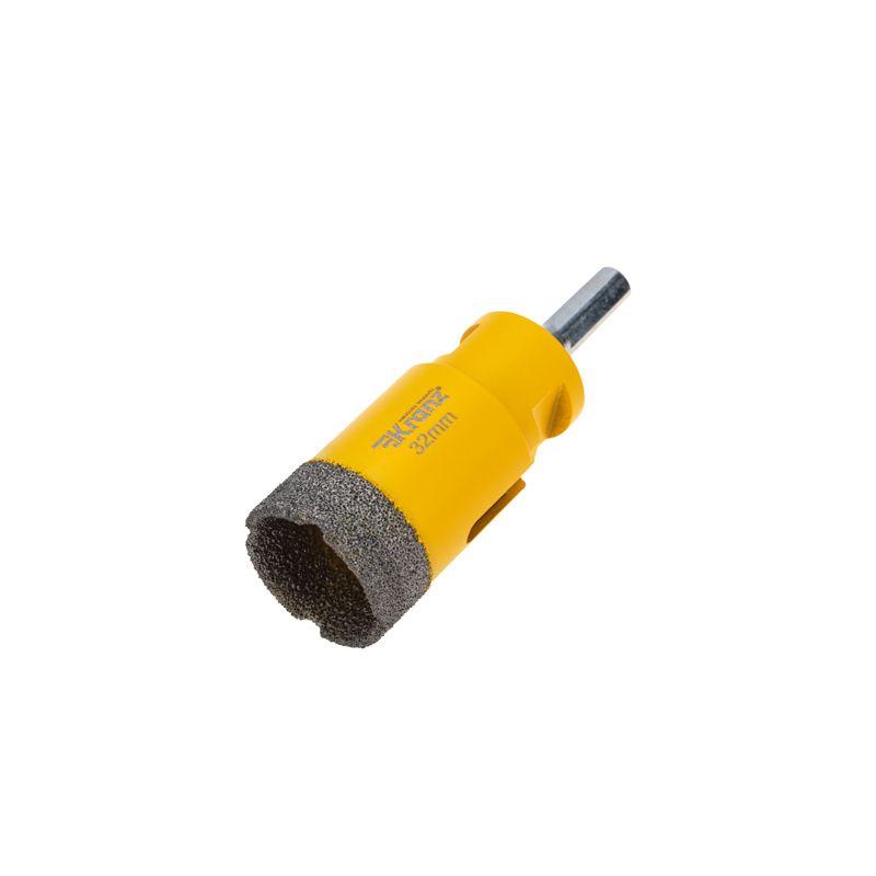 Коронка алмазная профессиональная по керамограниту и железобетону М14 вакуумное спекание 32мм для УШМ Kranz KR-92-1015