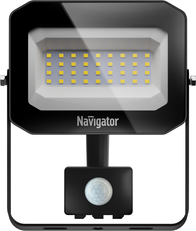 Прожектор светодиодный 95 428 NFL-05-30-4K-BL-SNR-LED 30Вт 4000К IP65 3000лм черн. с ИК датчиком движения Navigator 95428