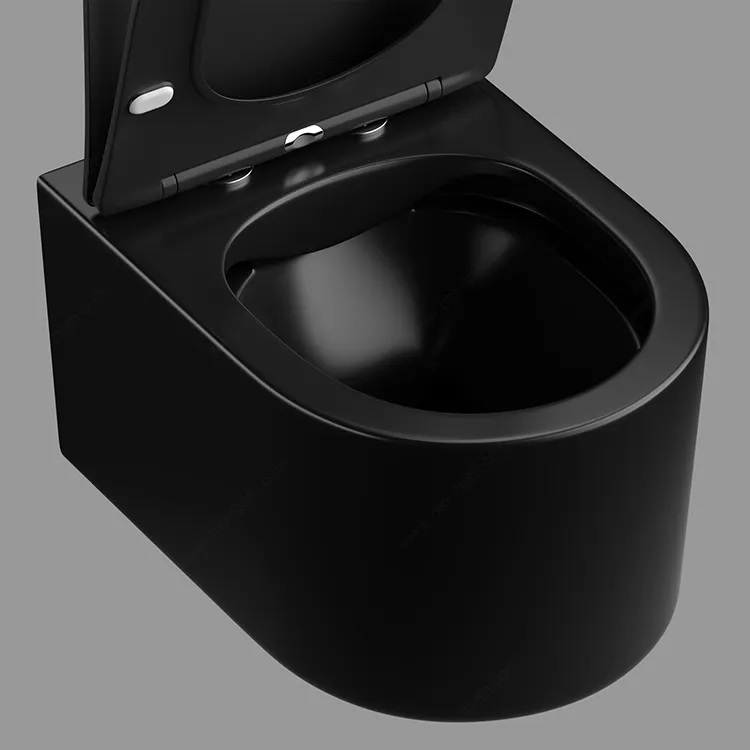 Унитаз TANARO Aria MB подвесной безободковый черный матовый, ТЕРМООБЖИГ (не плёнка) Ceruttispa CT9238(490х365х355)