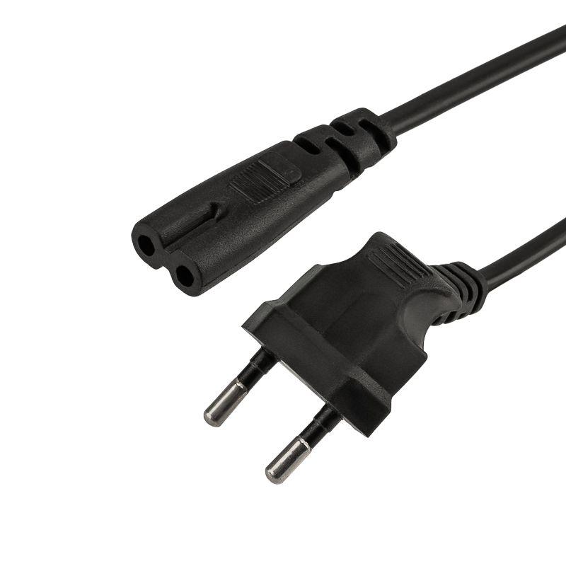 Шнур сетевой вилка угловая-евроразъем С7 кабель 2xх075кв.мм длина 1.5м (PVC пакет) Rexant 11-1104