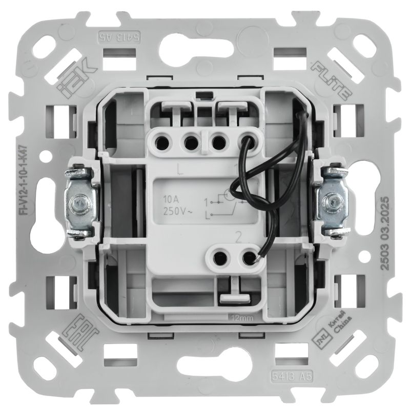 Выключатель проходной 1-кл. СП FLITE ВС61-1-1-ФлА 10А с индикацией механизм алюм. IEK FI-V12-1-10-1-K47
