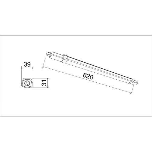 Светильник светодиодный SPP-301-18-6K-M 18Вт 6500К 1800лм IP65 620х39х31 Эра Б0066922