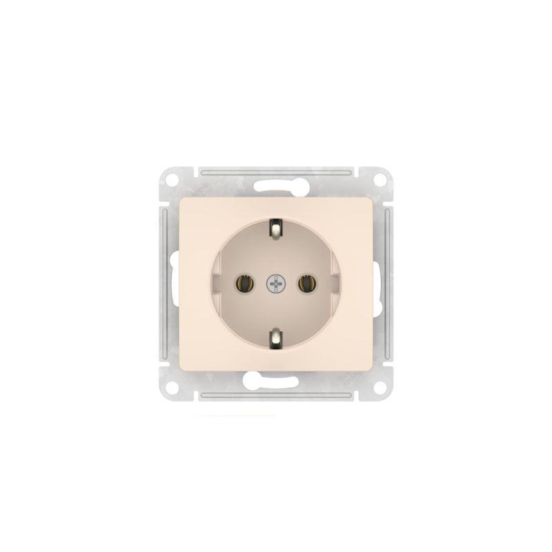 Розетка Glossa 16А с заземл. быстрозажим. клем. механизм беж. SE GSL000243S