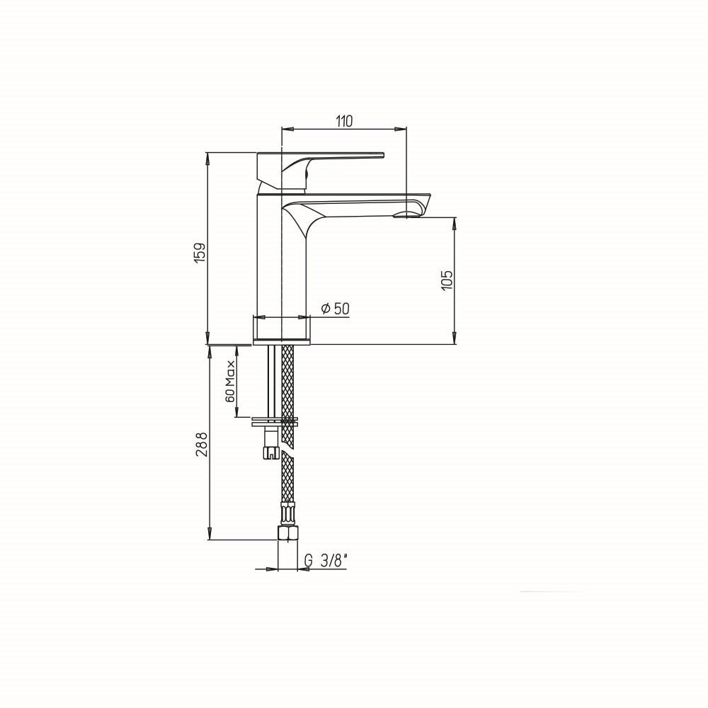 Смеситель Paini Flat KKCR205LMKM для раковины