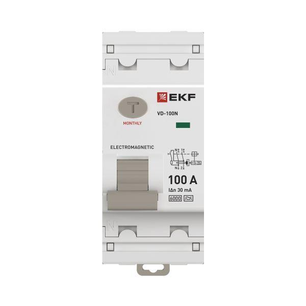 Выключатель дифференциального тока 2п 100А 30мА тип A 6кА ВД-100N электромех. PROxima EKF E1026MA10030