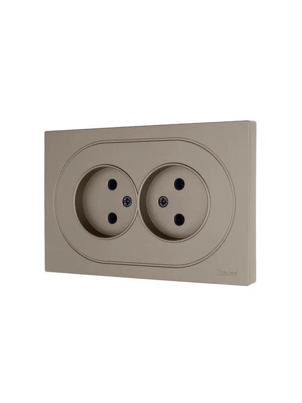 Розетка 2-м СП OSEN без заземл. ПБТ механизм титан LEZARD 743-3700-128B
