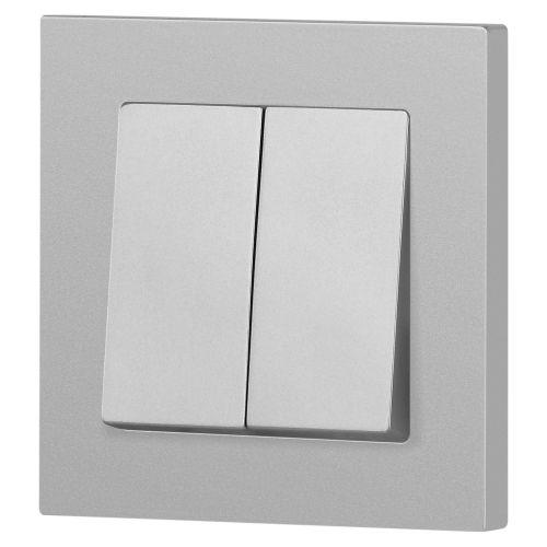 Переключатель 2-кл. СП Accent 6-107-03 10А IP20 250В AL/CU алюм. Intro Б0063560